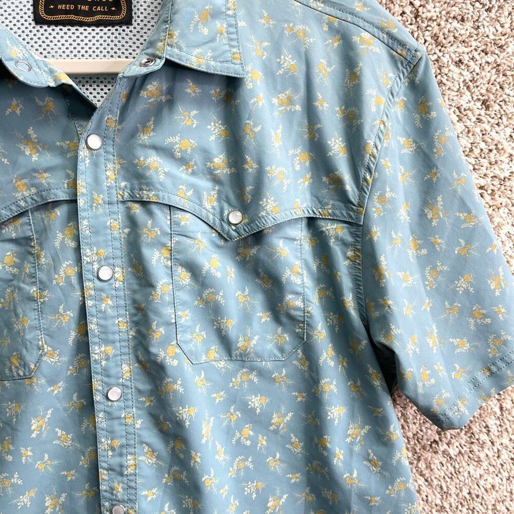 Howler Brothers Shirt Men’s L Floral Short Sleeve Double Pocket Snap Button Down - Picture 4 of 7